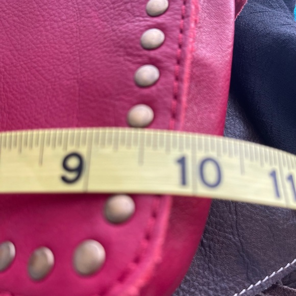 AMERICAN LEATHER COMPANY Red Crossbody Shoulder bag with brass accents - Picture 16 of 16